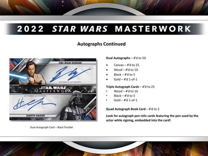 Star Wars Masterwork Hobby Box (Topps 2022) - Columbia Hobby - Sports Card Boxes - Toploaders - Card Savers
