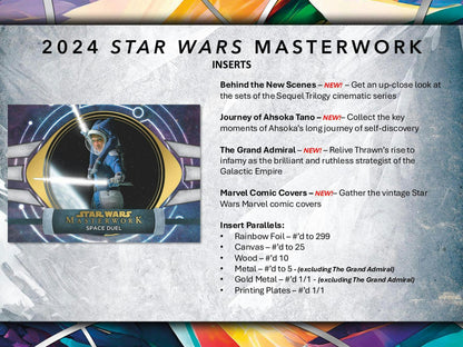 Star Wars Masterwork Hobby Box (Topps 2024) - Columbia Hobby - Sports Card Boxes - Toploaders - Card Savers