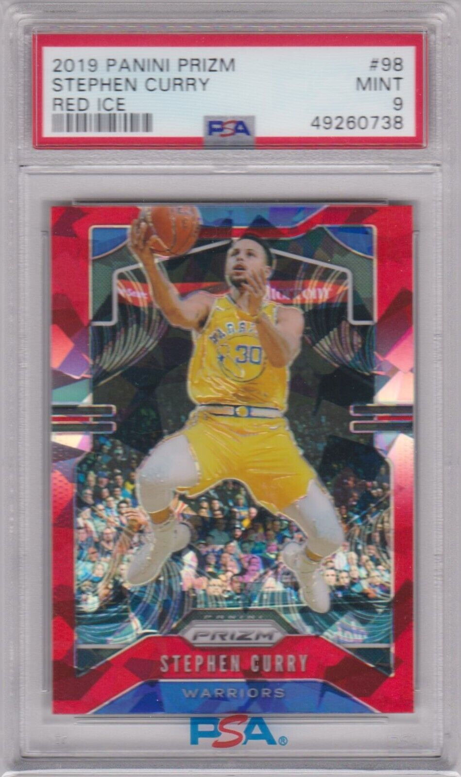 STEPHEN STEPH CURRY 2019 - 20 Panini Prizm Red Ice #98 PSA 9 MINT - WARRIORS - Columbia Hobby - Sports Card Boxes - Toploaders - Card Savers
