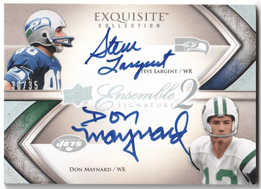 STEVE LARGENT DON MAYNARD 2000 Upper Deck Exquisite Autograph Auto #/35 - Columbia Hobby - Sports Card Boxes - Toploaders - Card Savers