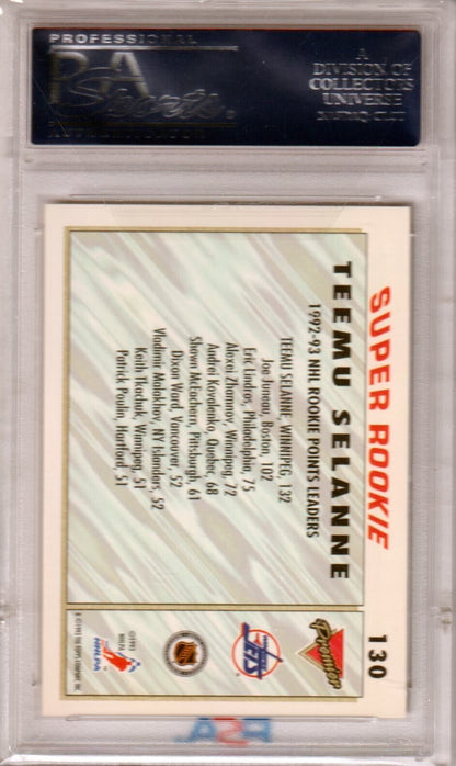 TEEMU SELANNE 1993 Topps OPC Premier Super Rookie RC #130 PSA 10 GEM MINT - JETS - Columbia Hobby - Sports Card Boxes - Toploaders - Card Savers