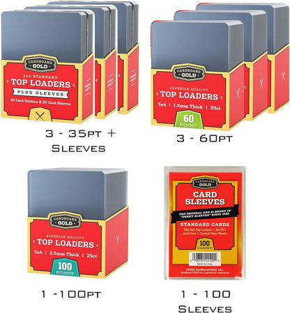 Toploader Collector Bundle - 35pt, 60pt, 100pt plus Soft Sleeves - Columbia Hobby - Sports Card Boxes - Toploaders - Card Savers