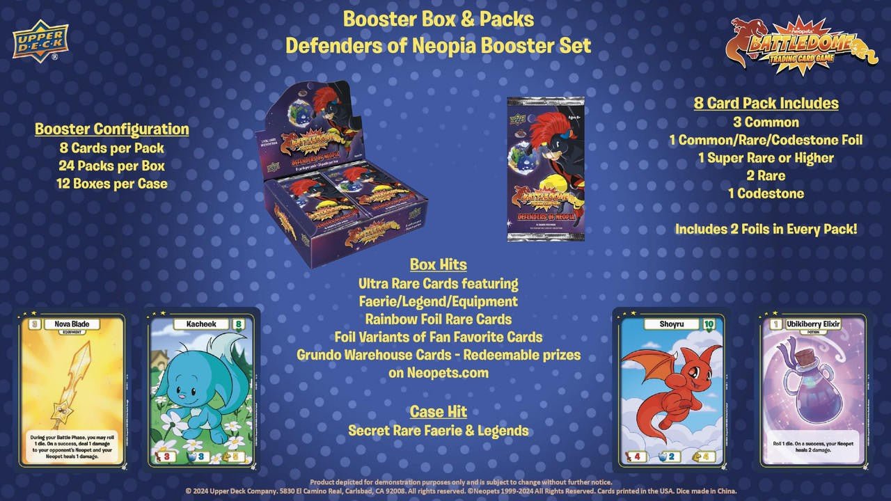 Upper Deck Neopets Battledome Defenders of Neopia Booster Box - Columbia Hobby - Sports Card Boxes - Toploaders - Card Savers