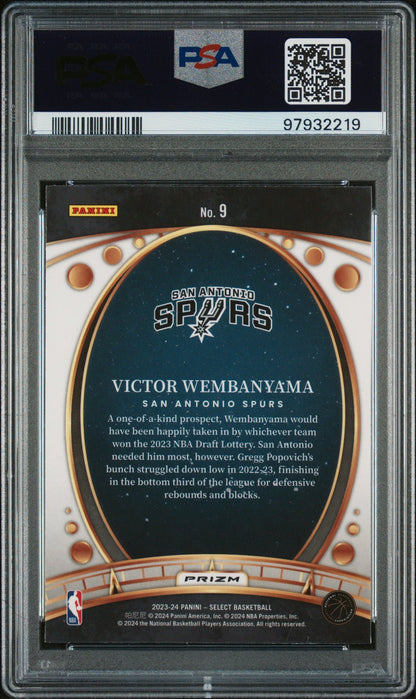 VICTOR WEMBANYAMA 2023 Panini Select Lodestars RC #9 Red Prizm PSA 10 GEM - Columbia Hobby - Sports Card Boxes - Toploaders - Card Savers