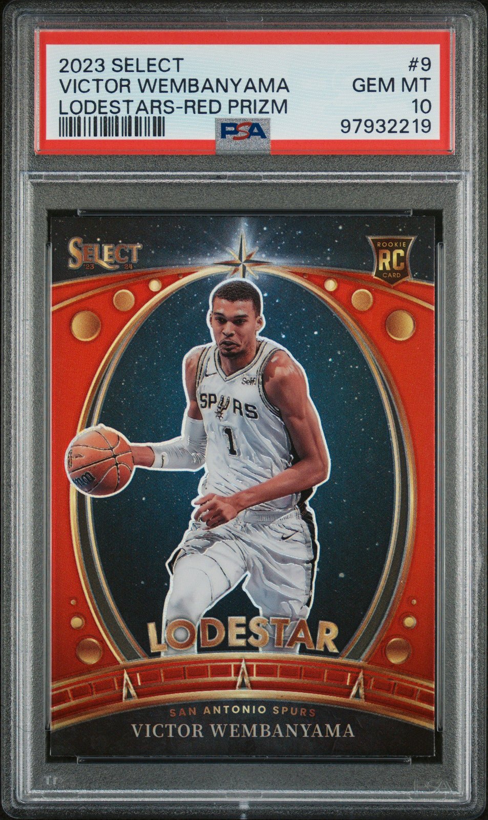 VICTOR WEMBANYAMA 2023 Panini Select Lodestars RC #9 Red Prizm PSA 10 GEM - Columbia Hobby - Sports Card Boxes - Toploaders - Card Savers