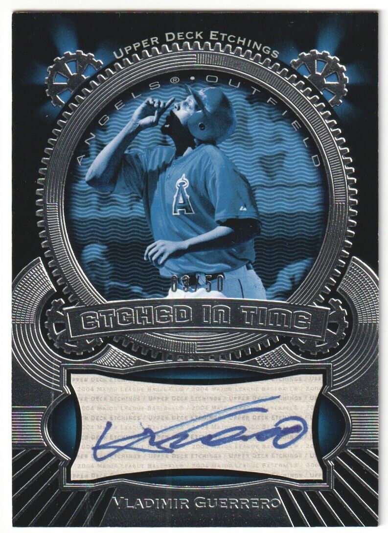 VLADIMIR GUERRERO 2004 Upper Deck Etchings Autograph Auto #/50 - ANGELS - Columbia Hobby - Sports Card Boxes - Toploaders - Card Savers