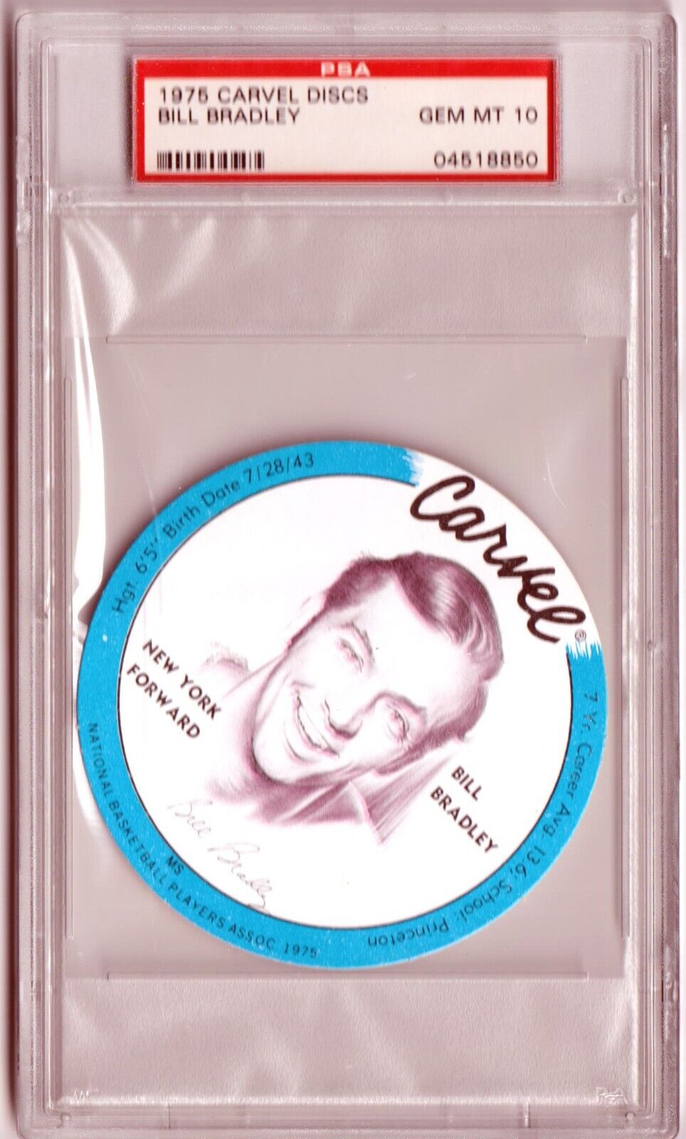 WALT FRAZIER 1975 Carvel Discs PSA 10 GEM MINT - KNICKS - Columbia Hobby - Sports Card Boxes - Toploaders - Card Savers
