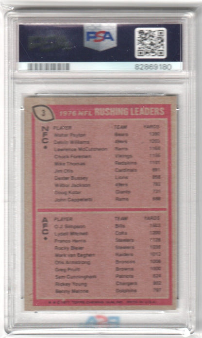 WALTER PAYTON O.J. SIMPSON 1977 Topps #3 PSA 7 NM - BILLS BEARS - Columbia Hobby - Sports Card Boxes - Toploaders - Card Savers