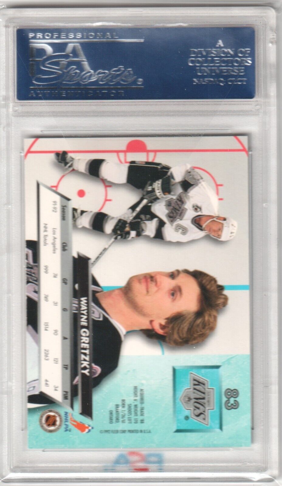 WAYNE GRETZKY 1992 - 92 Fleer Ultra #83 PSA 10 GEM MINT - KINGS - Columbia Hobby - Sports Card Boxes - Toploaders - Card Savers