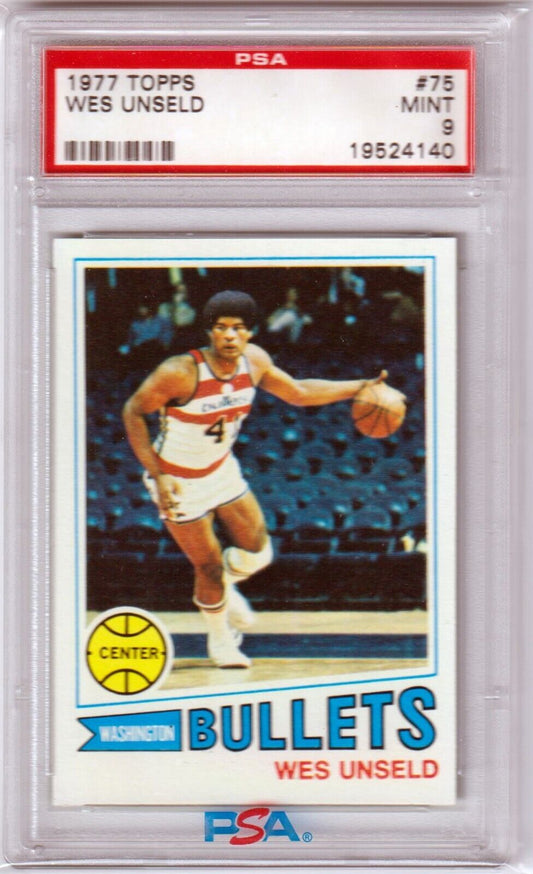 WES UNSELD 1977 - 78 Topps #75 PSA 9 MINT - BULLETS - Columbia Hobby - Sports Card Boxes - Toploaders - Card Savers