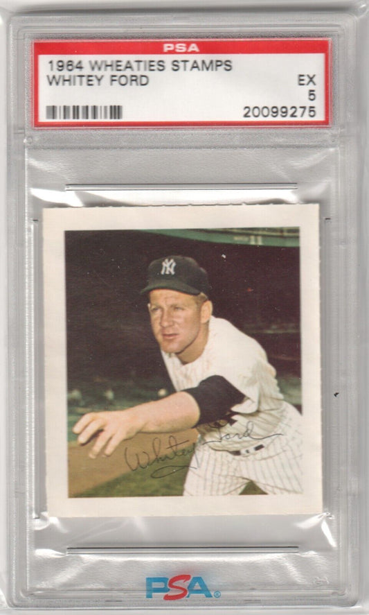 WHITEY FORD 1964 Wheaties Stamps PSA 5 EX - YANKEES - Columbia Hobby - Sports Card Boxes - Toploaders - Card Savers