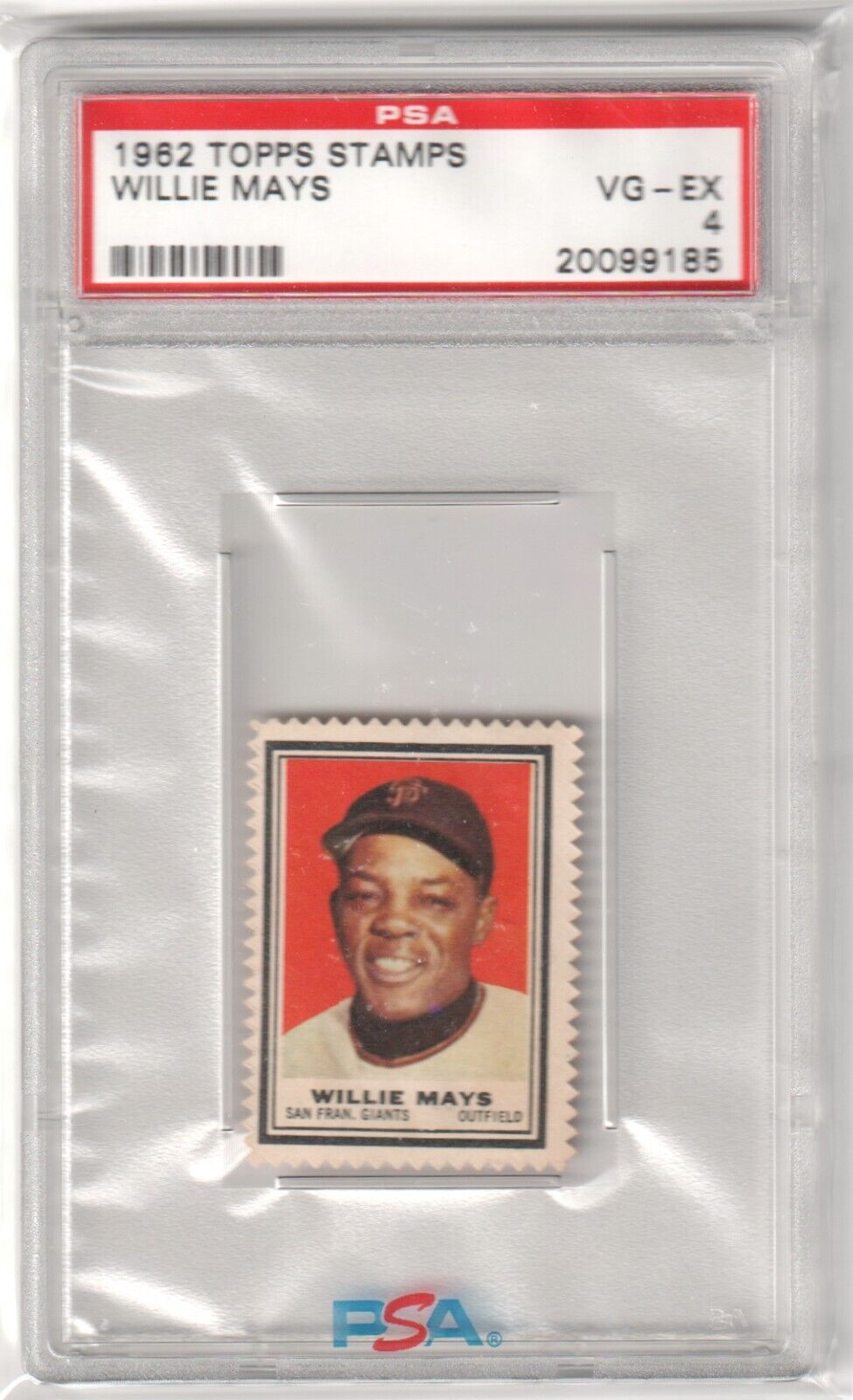WILLIE MAYS 1962 Topps Stamps Graded PSA 4 VG - EX - GIANTS - Columbia Hobby - Sports Card Boxes - Toploaders - Card Savers