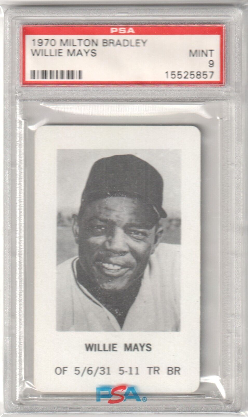 WILLIE MAYS 1970 Milton Bradley Graded PSA 9 MINT - GIANTS - Columbia Hobby - Sports Card Boxes - Toploaders - Card Savers
