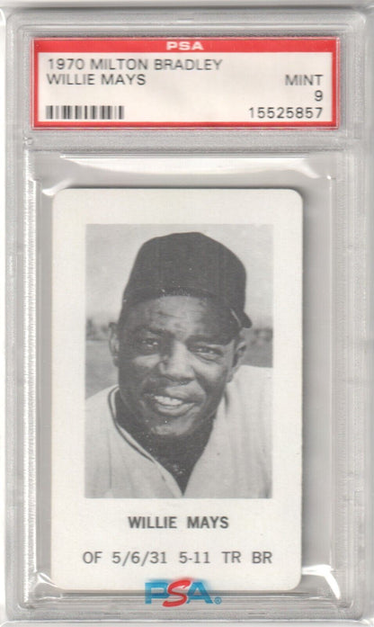 WILLIE MAYS 1970 Milton Bradley Graded PSA 9 MINT - GIANTS - Columbia Hobby - Sports Card Boxes - Toploaders - Card Savers