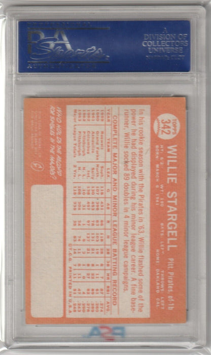 WILLIE STARGELL 1964 Topps #342 PSA 7 NM - PIRATES - Columbia Hobby - Sports Card Boxes - Toploaders - Card Savers