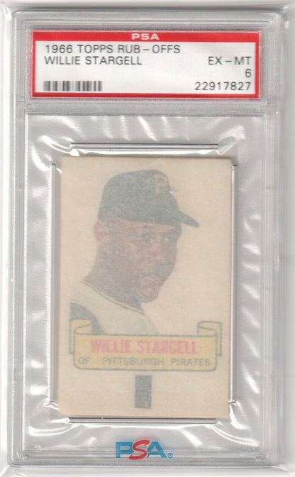 WILLIE STARGELL 1966 Topps Rub - Offs PSA 6 EX - MT - PIRATES - Columbia Hobby - Sports Card Boxes - Toploaders - Card Savers