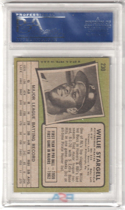 WILLIE STARGELL 1971 Topps #230 PSA 8 NM - MT - PIRATES - Columbia Hobby - Sports Card Boxes - Toploaders - Card Savers