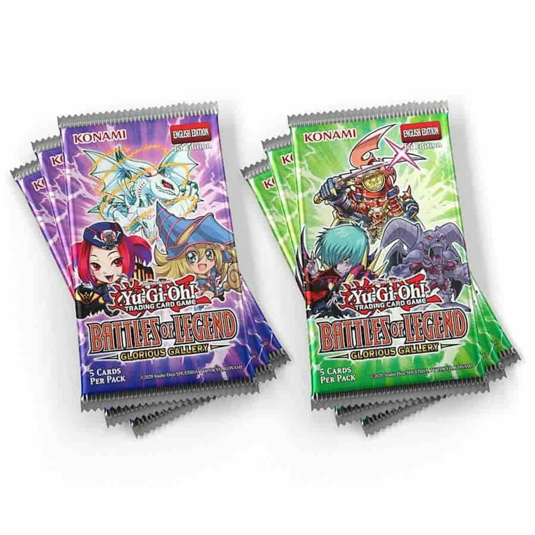 Yu-Gi-Oh Battles of Legend Glorious Gallery Booster Box
Yu-Gi-Oh Glorious Gallery chibi variant cards
Yu-Gi-Oh Glorious Gallery extended art Secret Rare cards