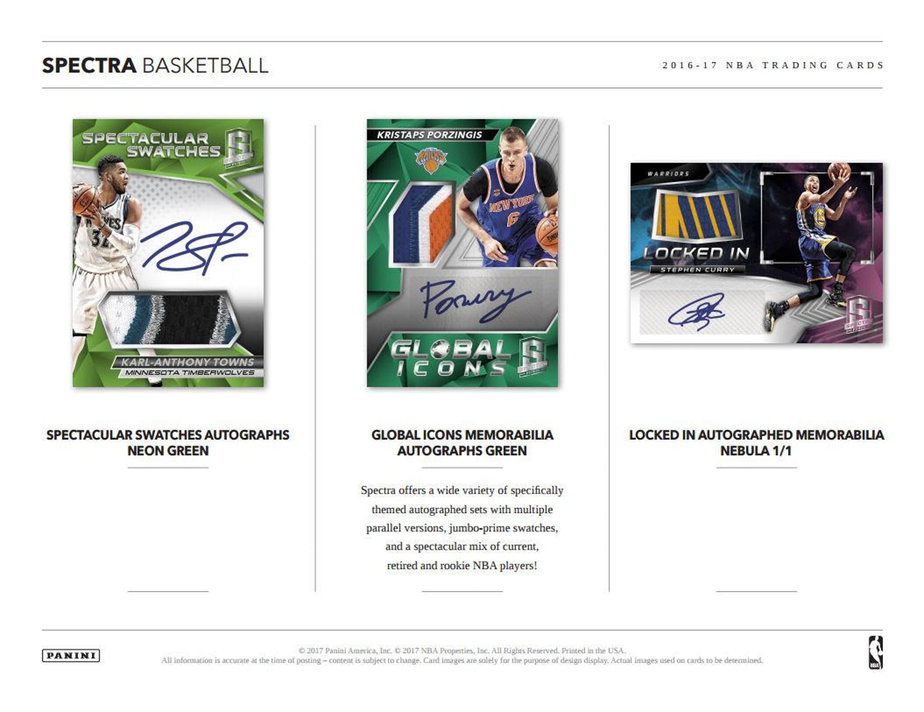 2016 - 17 Panini Spectra Basketball Hobby Box - Columbia Hobby - Sports Card Boxes - Toploaders - Card Savers