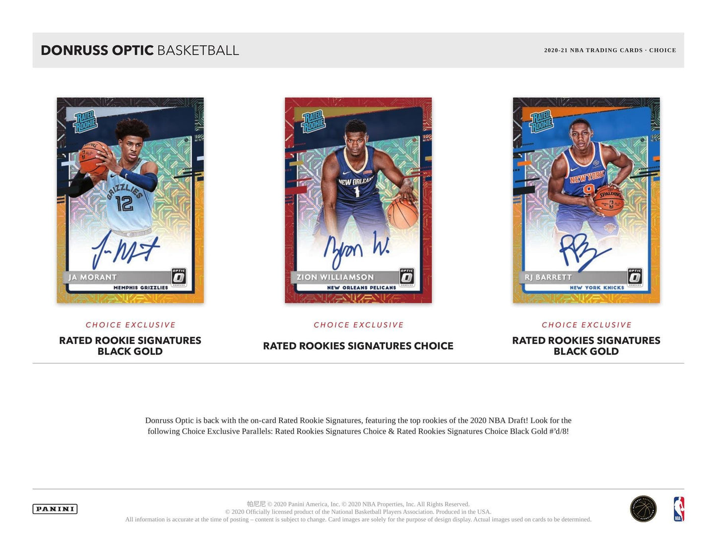 2020 - 21 Panini Donruss Optic Choice Basketball Hobby Box - Columbia Hobby - Sports Card Boxes - Toploaders - Card Savers