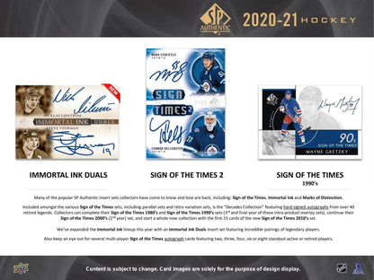 2020 - 21 Upper Deck SP Authentic Hockey Hobby Box - Columbia Hobby - Sports Card Boxes - Toploaders - Card Savers