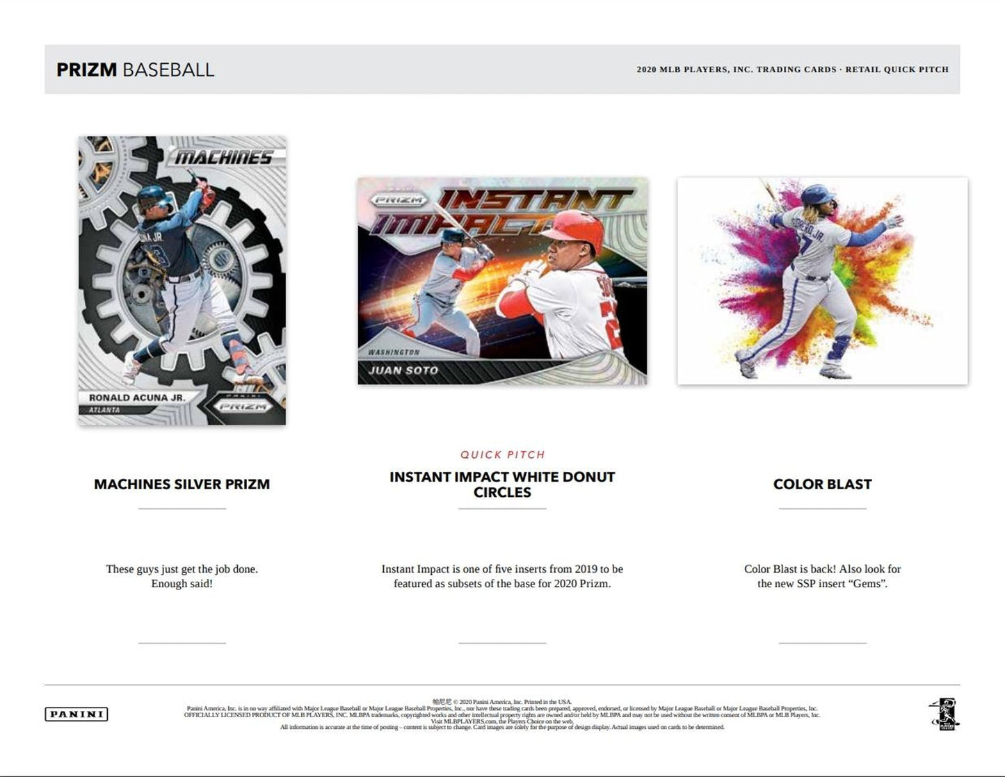 2020 Panini Prizm Quick Pitch Baseball Hobby Box - Columbia Hobby - Sports Card Boxes - Toploaders - Card Savers