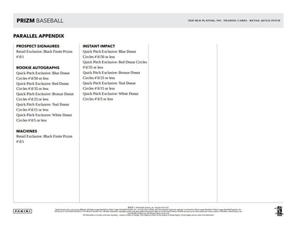 2020 Panini Prizm Quick Pitch Baseball Hobby Box - Columbia Hobby - Sports Card Boxes - Toploaders - Card Savers