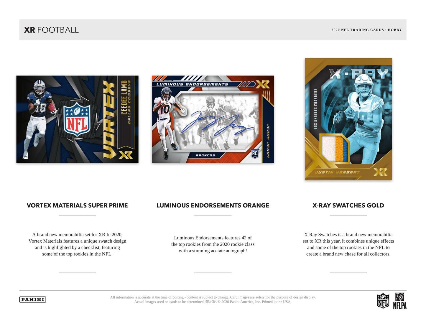 2020 Panini XR Football Hobby Box - Columbia Hobby - Sports Card Boxes - Toploaders - Card Savers