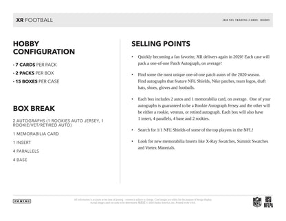 2020 Panini XR Football Hobby Box - Columbia Hobby - Sports Card Boxes - Toploaders - Card Savers