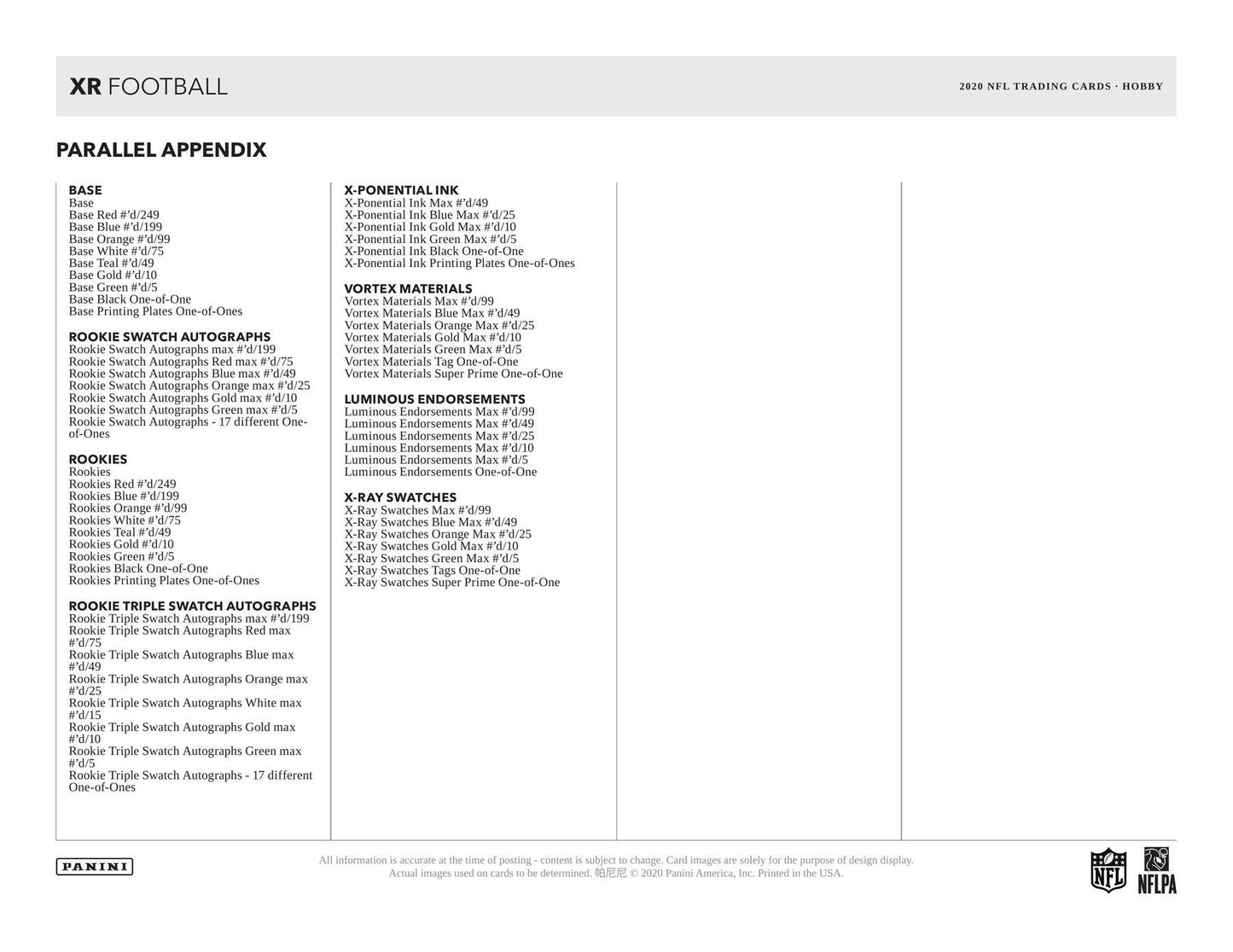 2020 Panini XR Football Hobby Box - Columbia Hobby - Sports Card Boxes - Toploaders - Card Savers