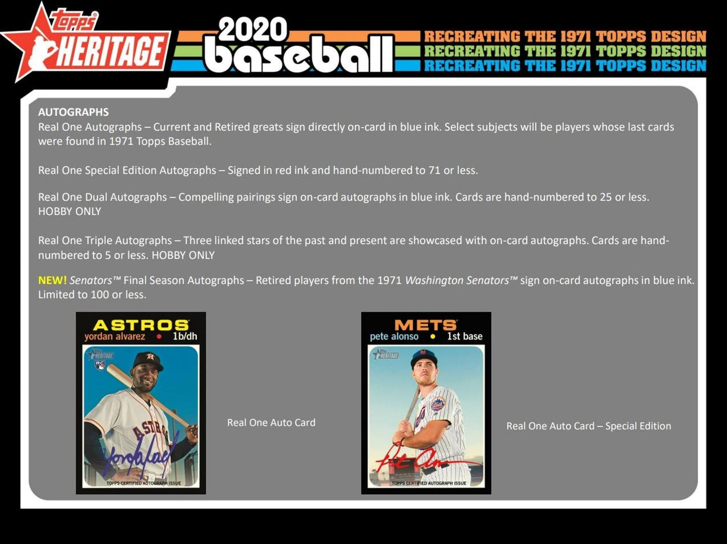 2020 Topps Heritage Baseball Hobby Box - Columbia Hobby - Sports Card Boxes - Toploaders - Card Savers