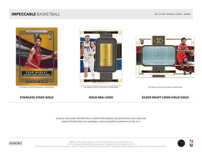 2021 - 22 Panini Impeccable Basketball Hobby Box - Columbia Hobby - Sports Card Boxes - Toploaders - Card Savers
