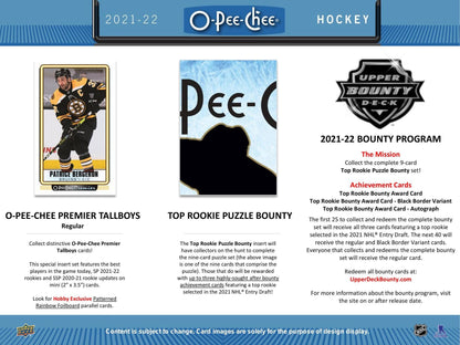 2021 - 22 Upper Deck O - Pee - Chee Hockey Hobby Box - Columbia Hobby - Sports Card Boxes - Toploaders - Card Savers