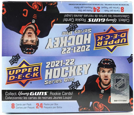 2021 - 22 Upper Deck Series 1 Hockey Retail 24 - Pack Box - Columbia Hobby - Sports Card Boxes - Toploaders - Card Savers