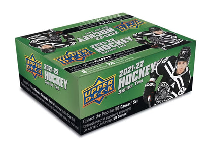 2021 - 22 Upper Deck Series 2 Hockey Retail 24 - Pack Box - Columbia Hobby - Sports Card Boxes - Toploaders - Card Savers