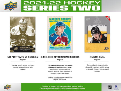2021 - 22 Upper Deck Series 2 Hockey Retail 24 - Pack Box - Columbia Hobby - Sports Card Boxes - Toploaders - Card Savers