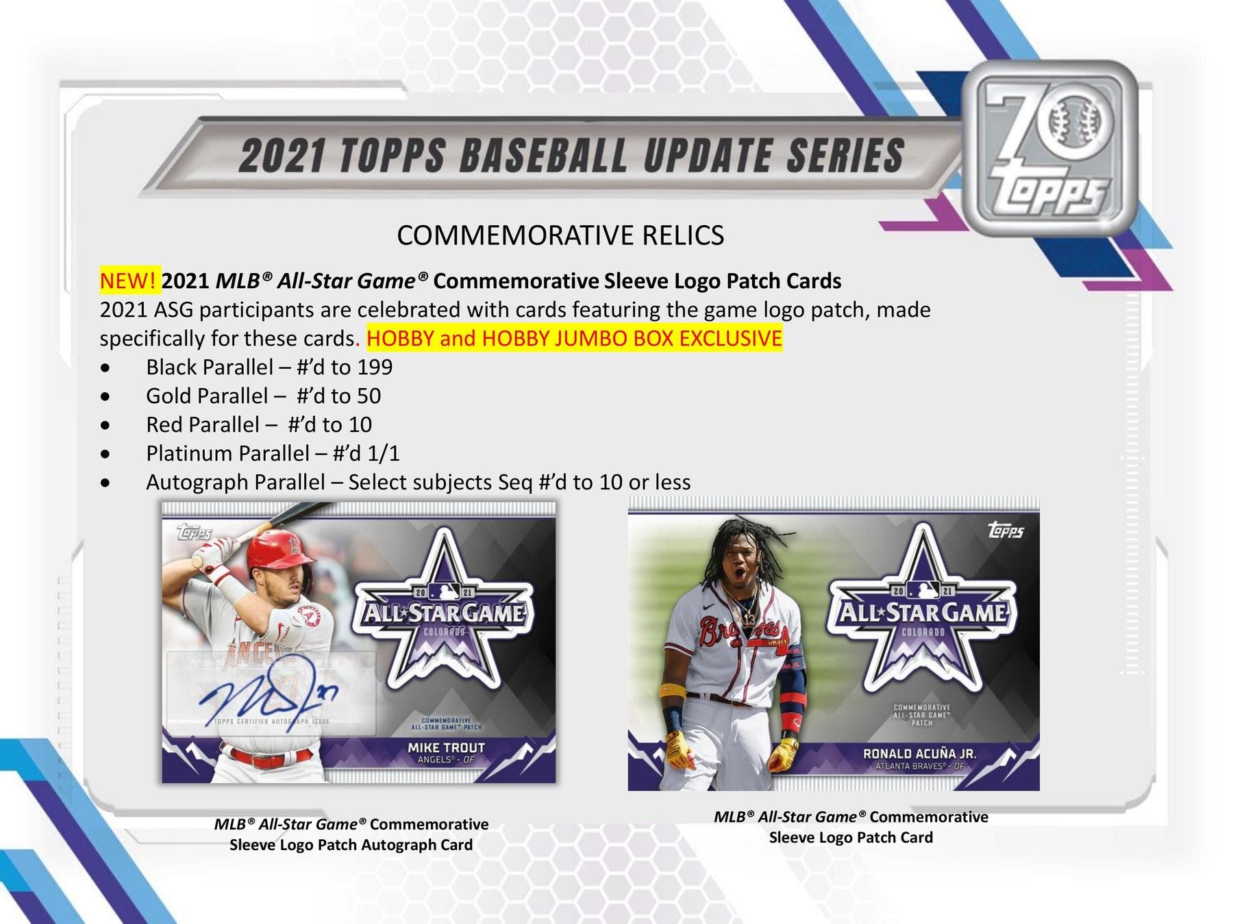2021 Topps Update Series Baseball Hobby Box - Columbia Hobby - Sports Card Boxes - Toploaders - Card Savers