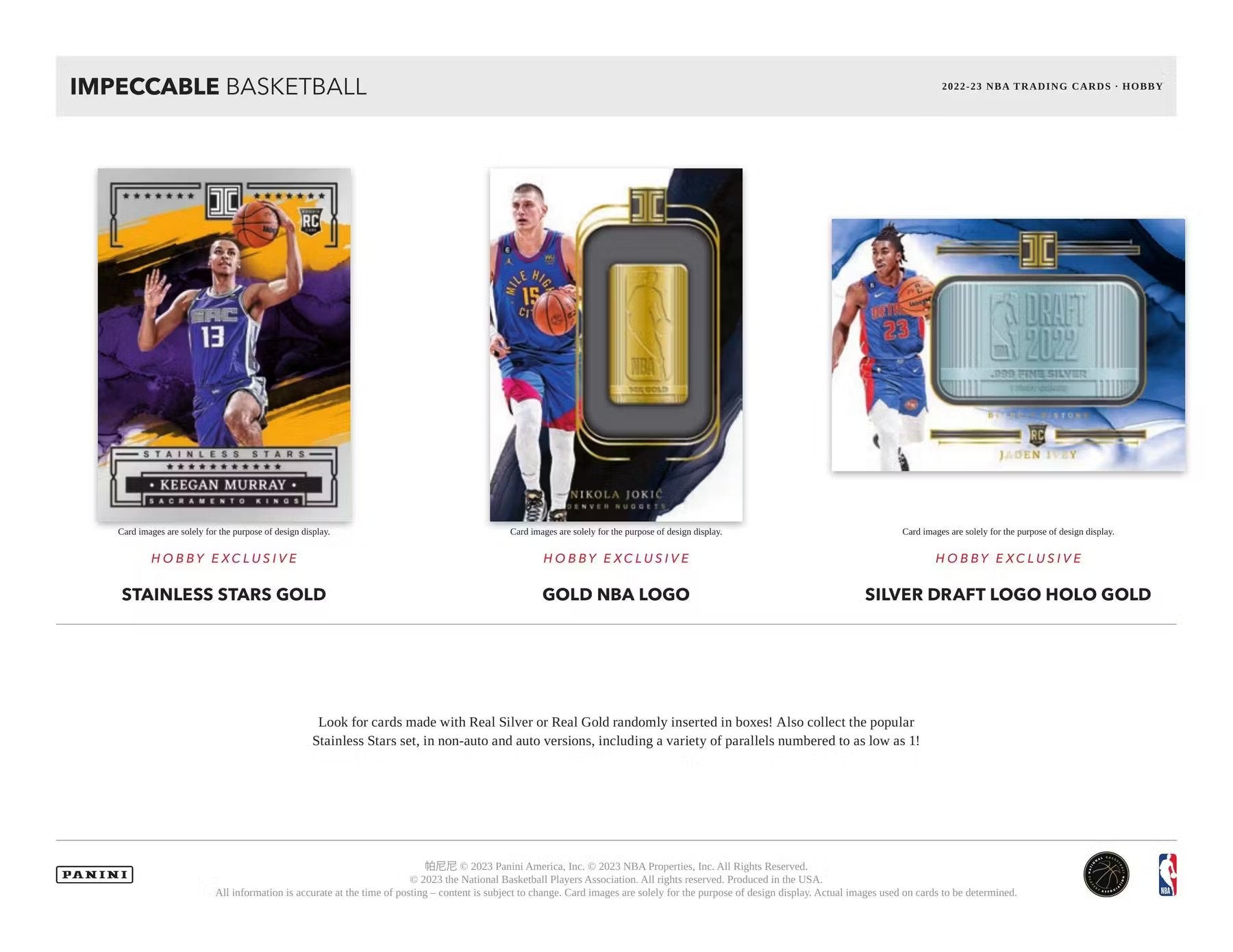 2022 - 23 Panini Impeccable NBA Basketball Hobby Box - Columbia Hobby - Sports Card Boxes - Toploaders - Card Savers