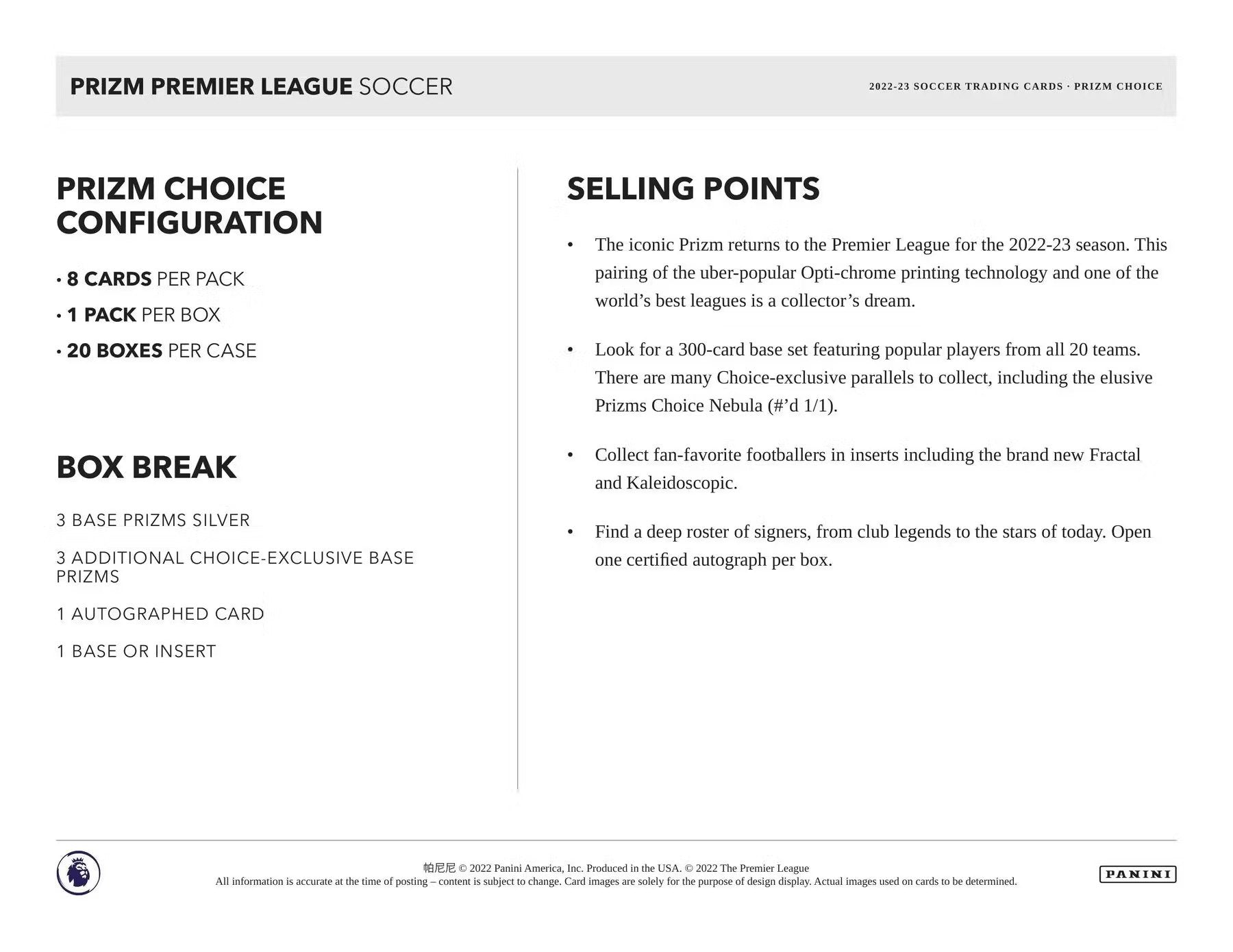 2022 - 23 Prizm Premier League EPL Soccer Choice Box - Columbia Hobby - Sports Card Boxes - Toploaders - Card Savers