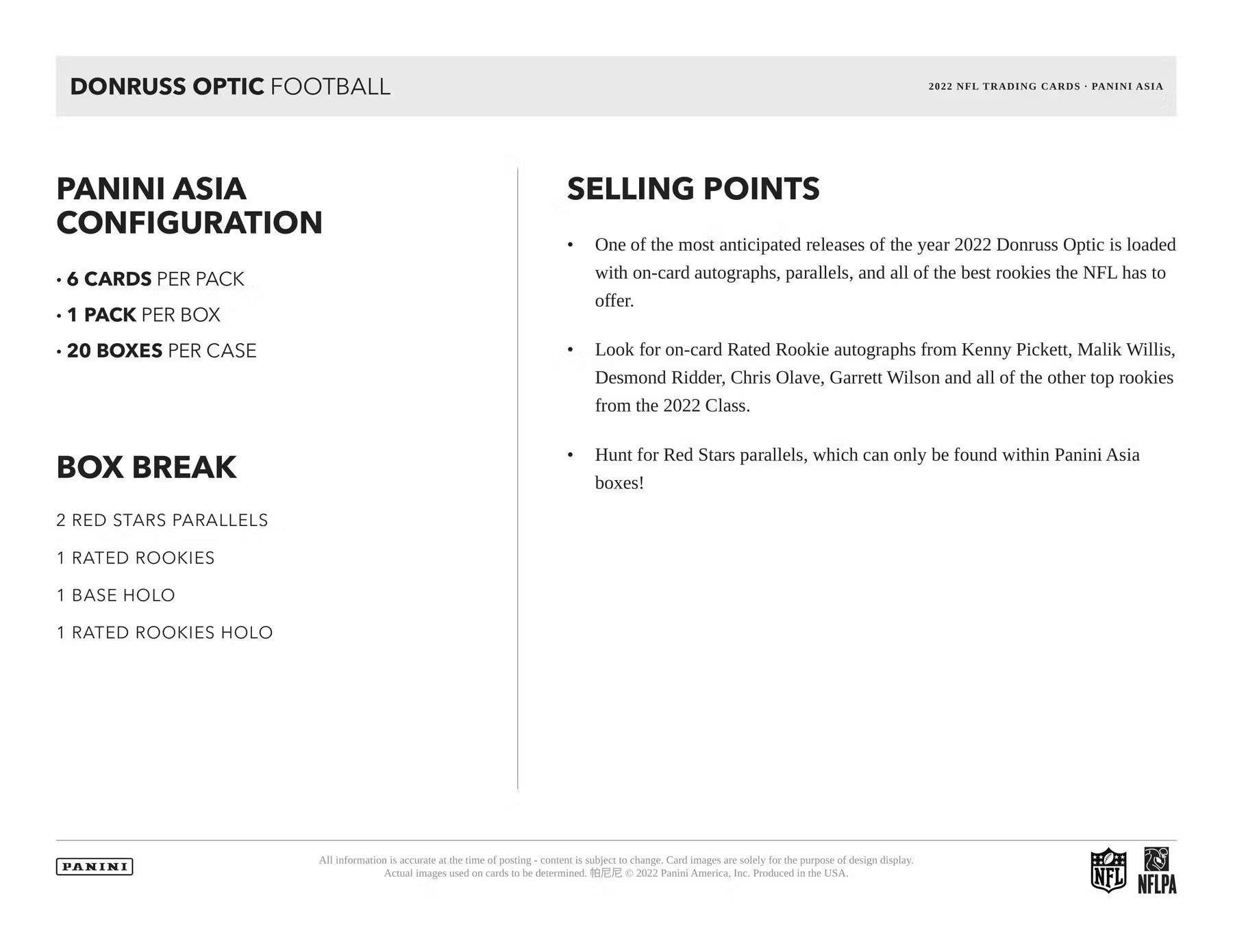 2022 Donruss Optic Football Asia Tmall Box - Columbia Hobby - Sports Card Boxes - Toploaders - Card Savers