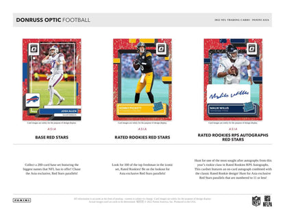 2022 Donruss Optic Football Asia Tmall Box - Columbia Hobby - Sports Card Boxes - Toploaders - Card Savers