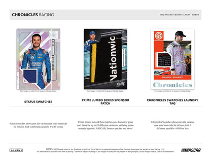 2022 Panini Chronicles Racing Hobby Box - Columbia Hobby - Sports Card Boxes - Toploaders - Card Savers